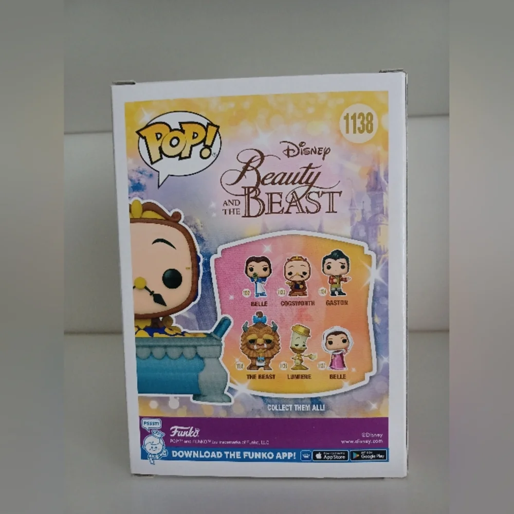Disney Cogsworth From Beauty And The Beast 1138 Exclusive Vinyl Figure Funko Pop